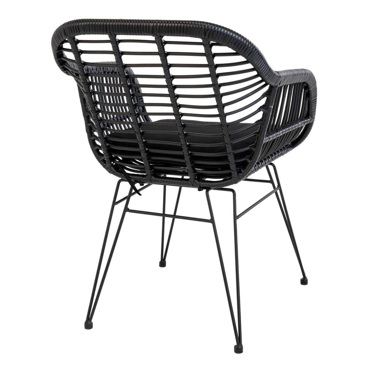 HOUSE NORDIC 4 Fauteuils de jardin noirs TRIESTE
