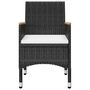 Voir la diapositive 4 : VIDAXL Ensemble a manger de jardin 3 pcs Noir
