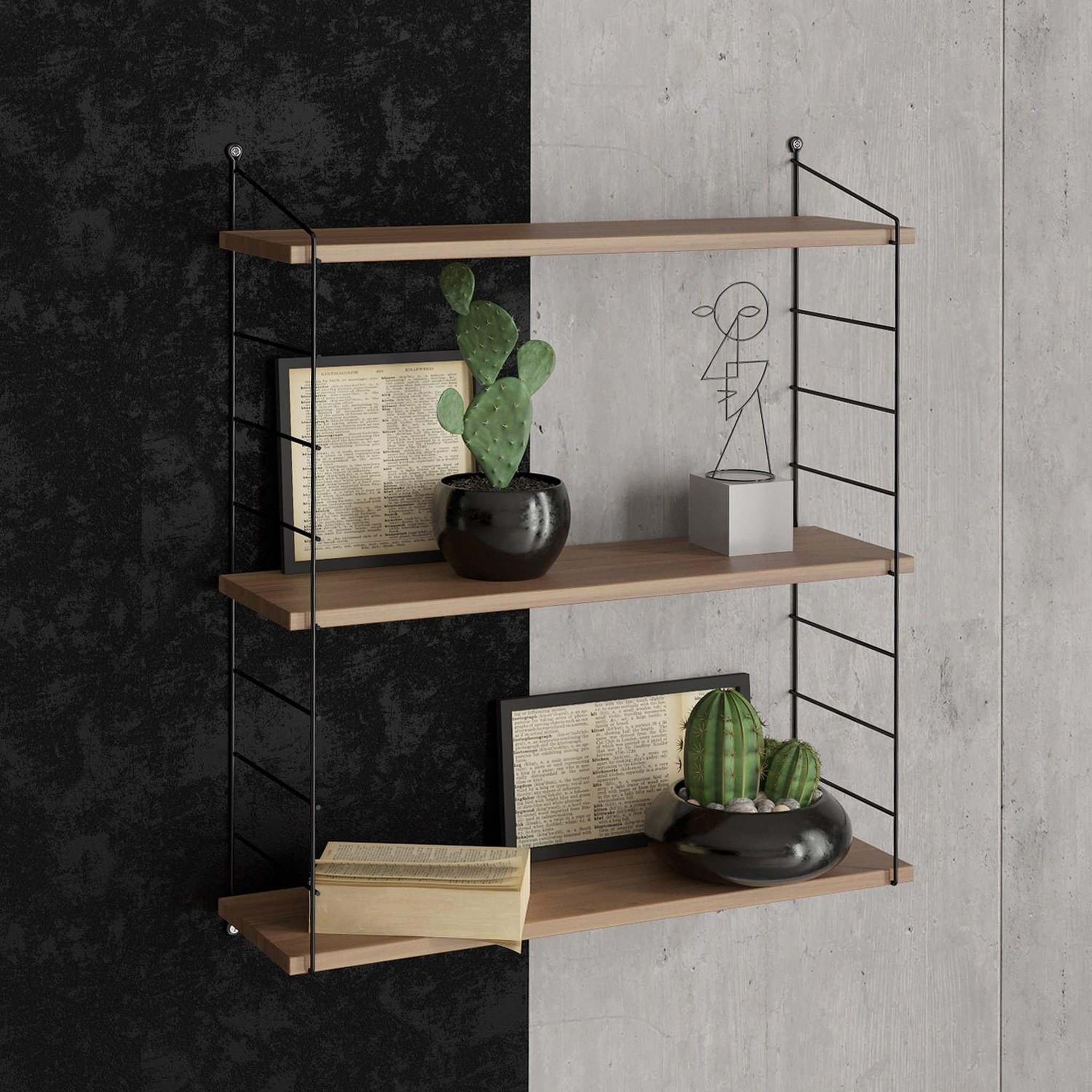 Voir la diapositive 3 : Habitat et Jardin Étagère murale en bois  armoni  - 72 x 20 x 85 cm - noyer