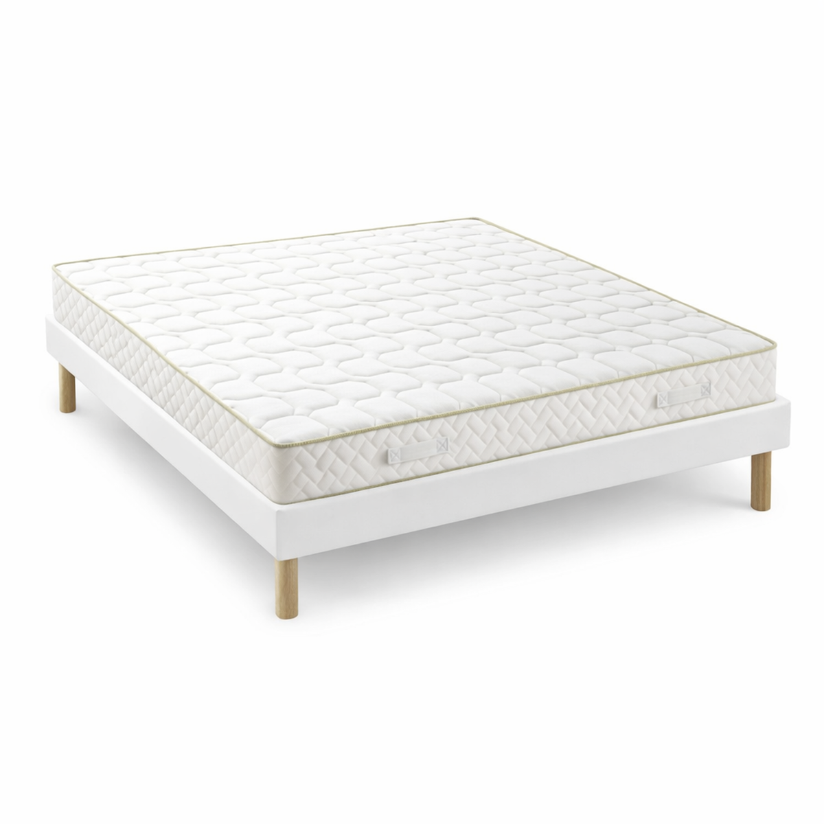 NUITS D'OR Ensemble Sommier Tapissier et Matelas 2 Faces Couchage