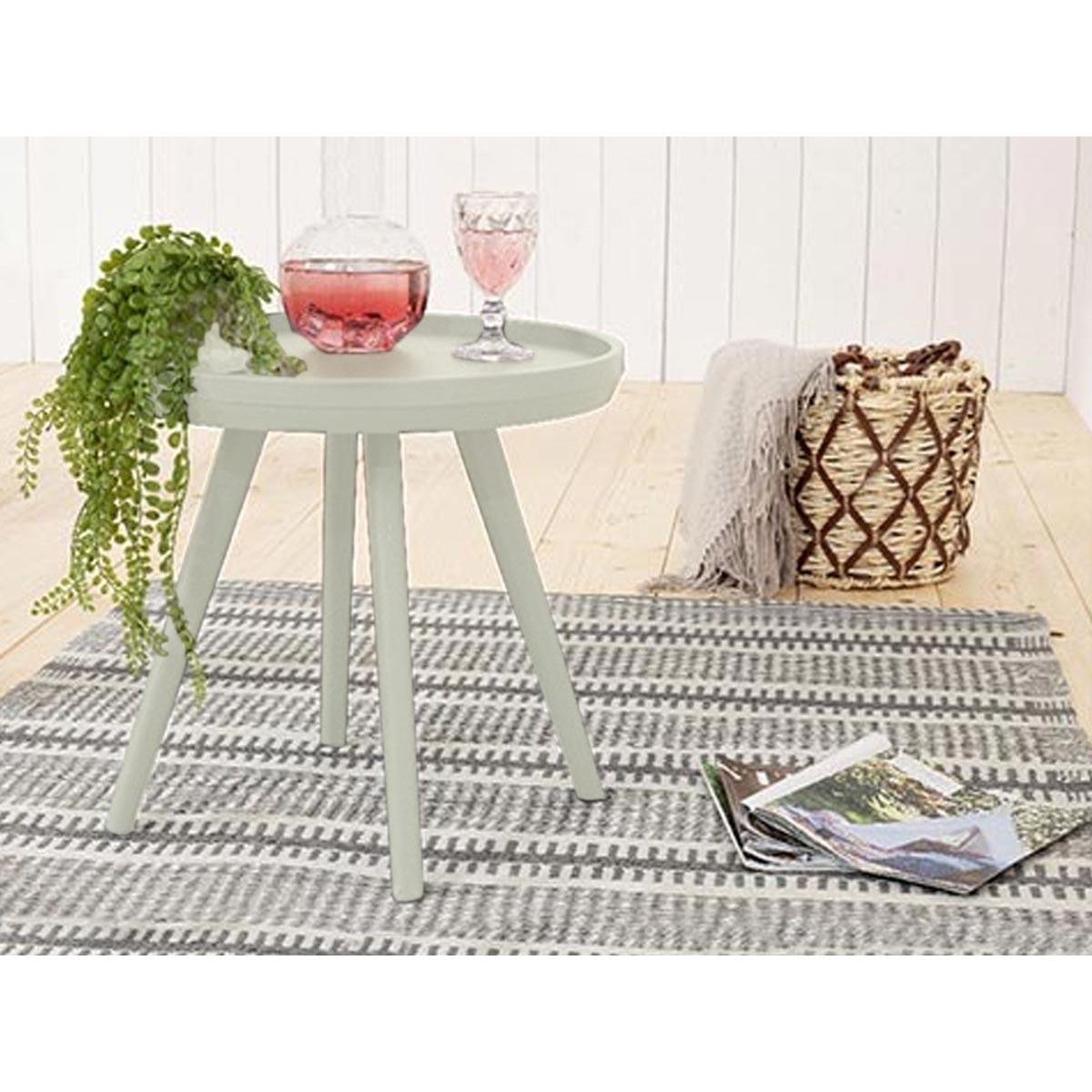 JARDIDECO Table d'appoint extérieure ronde Miami - sable - Jardideco