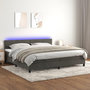 Voir la diapositive 1 : VIDAXL Sommier a lattes de lit avec matelas LED Gris fonce 200x200 cm