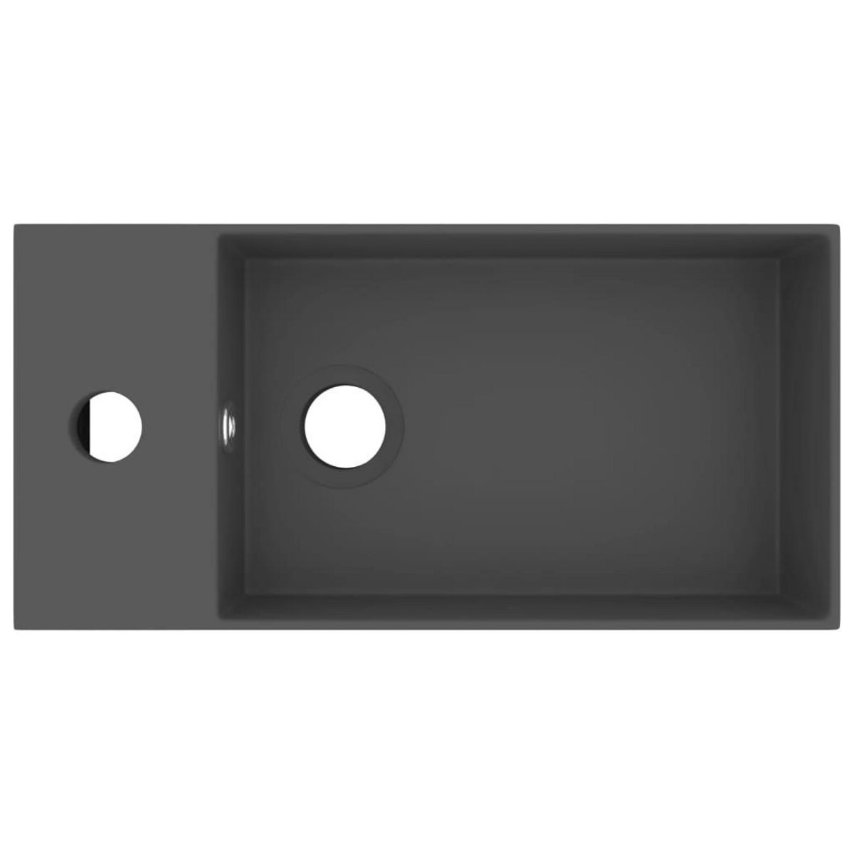 VIDAXL Lavabo de salle de bain avec trop-plein Ceramique Gris fonce