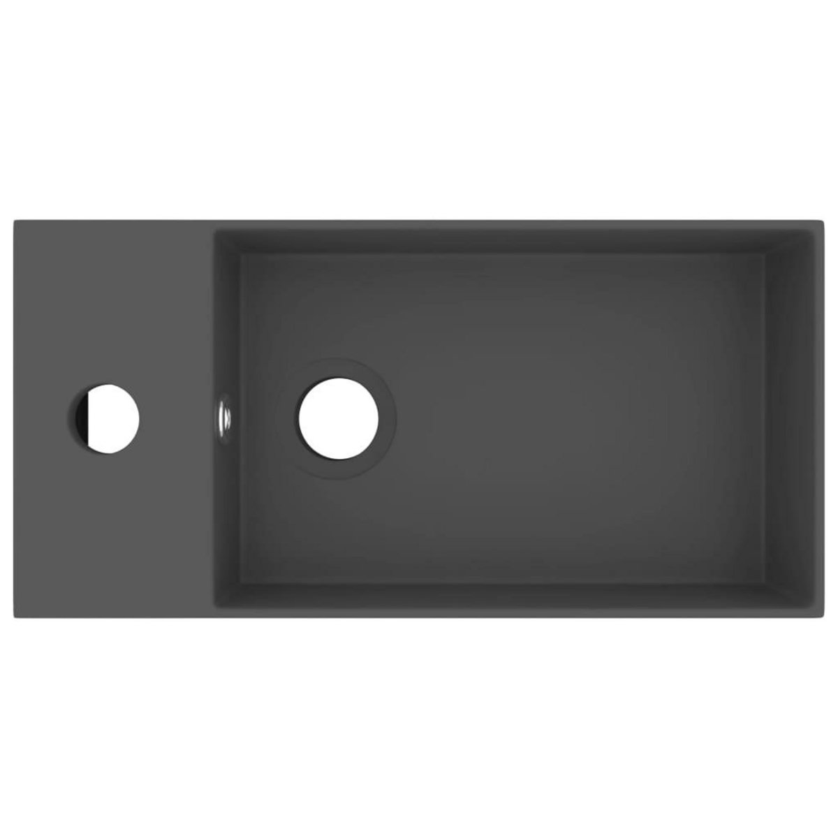 VIDAXL Lavabo de salle de bain avec trop-plein Ceramique Gris fonce