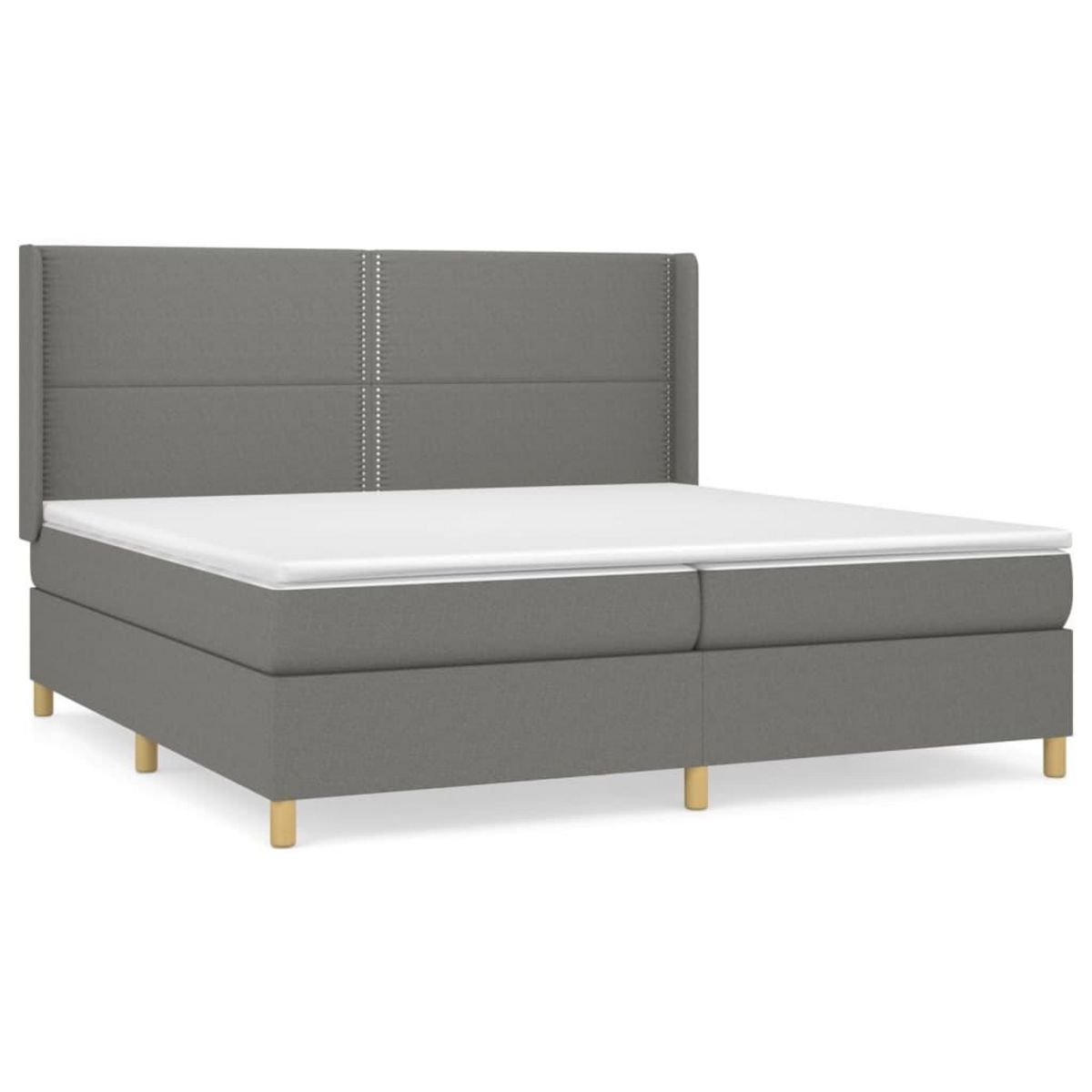 VIDAXL Sommier a lattes de lit avec matelas Gris fonce 200x200cm Tissu
