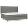 Voir la diapositive 2 : VIDAXL Sommier a lattes de lit avec matelas Gris fonce 200x200cm Tissu