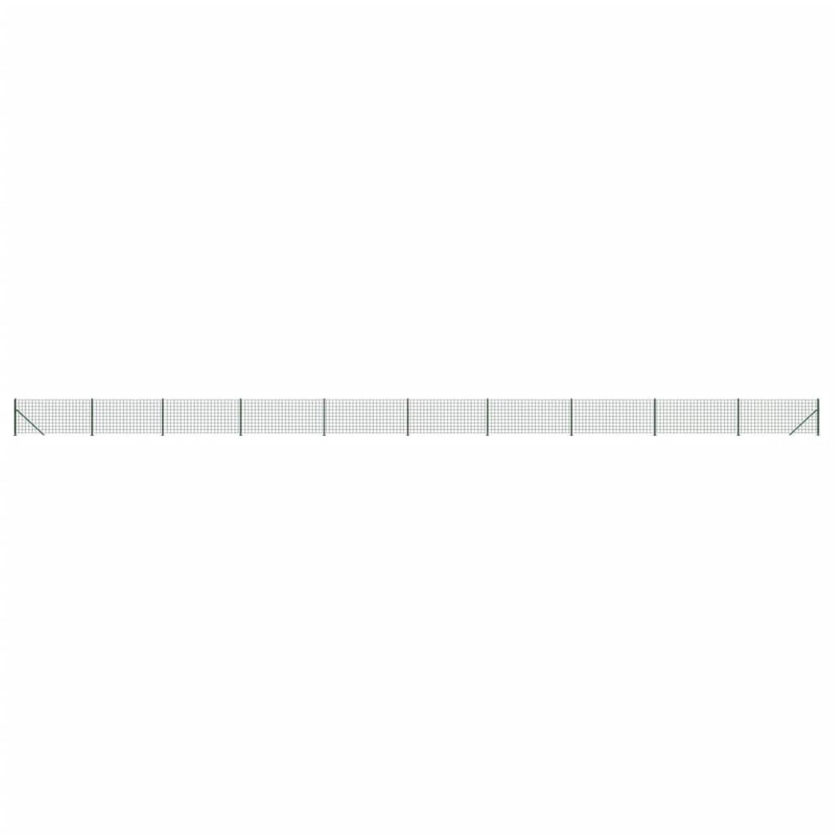 VIDAXL Cloture en treillis metallique avec bride vert 1,1x25 m