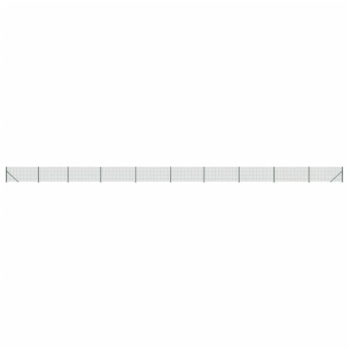 VIDAXL Cloture en treillis metallique avec bride vert 1,1x25 m