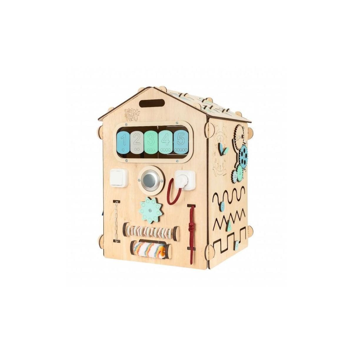 ELINELI Maison d'activités en bois - bleu pastel