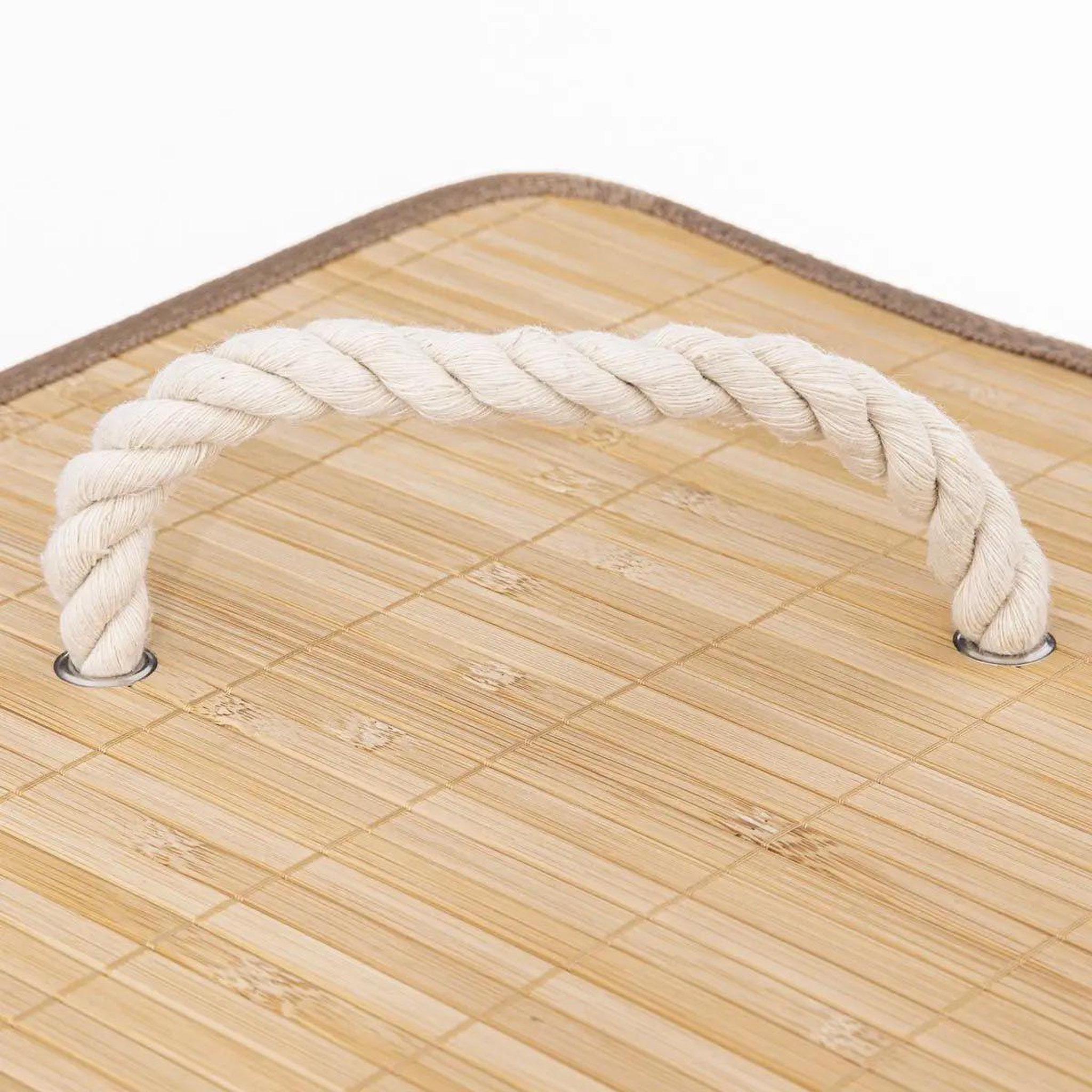 Voir la diapositive 3 : FIVE Panier à linge d'angle  bambou  48l naturel