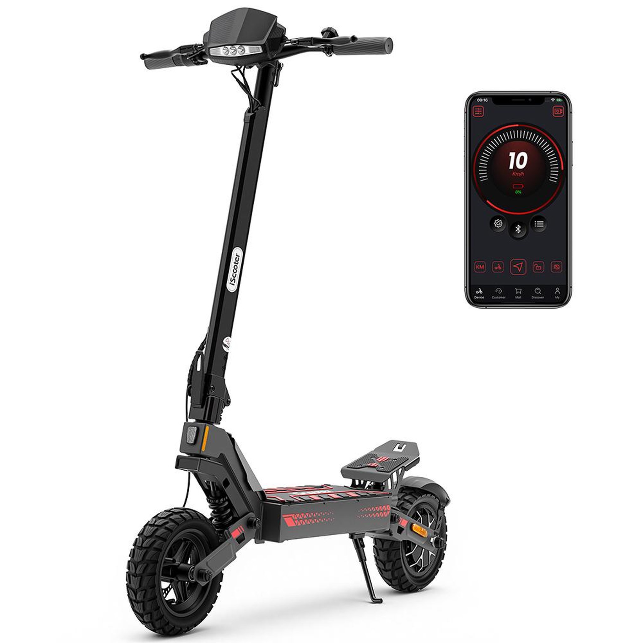 Voir la diapositive 2 : ISCOOTER Trottinette électrique pliable iScooter iF1 48 V 10 Ah, pneus tout-terrain 10 pouces, avec application