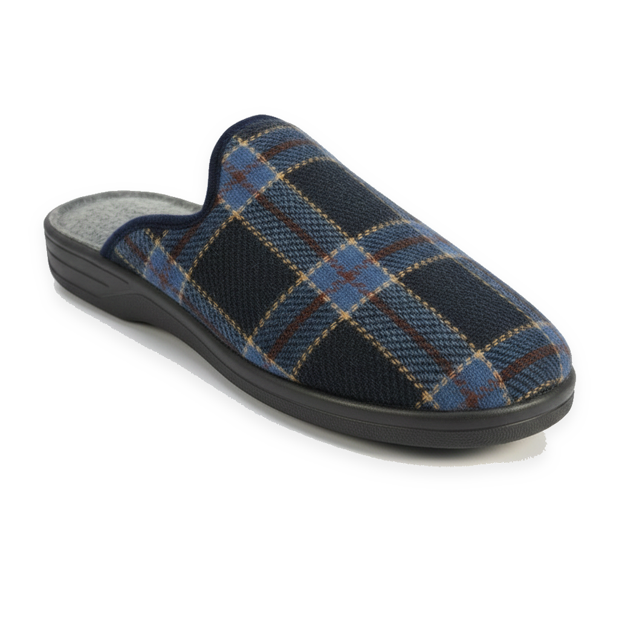 Voir la diapositive 1 : OZABI Ozabi pantoufles mules homme fabriquées en espagne, tige jacquard écossais