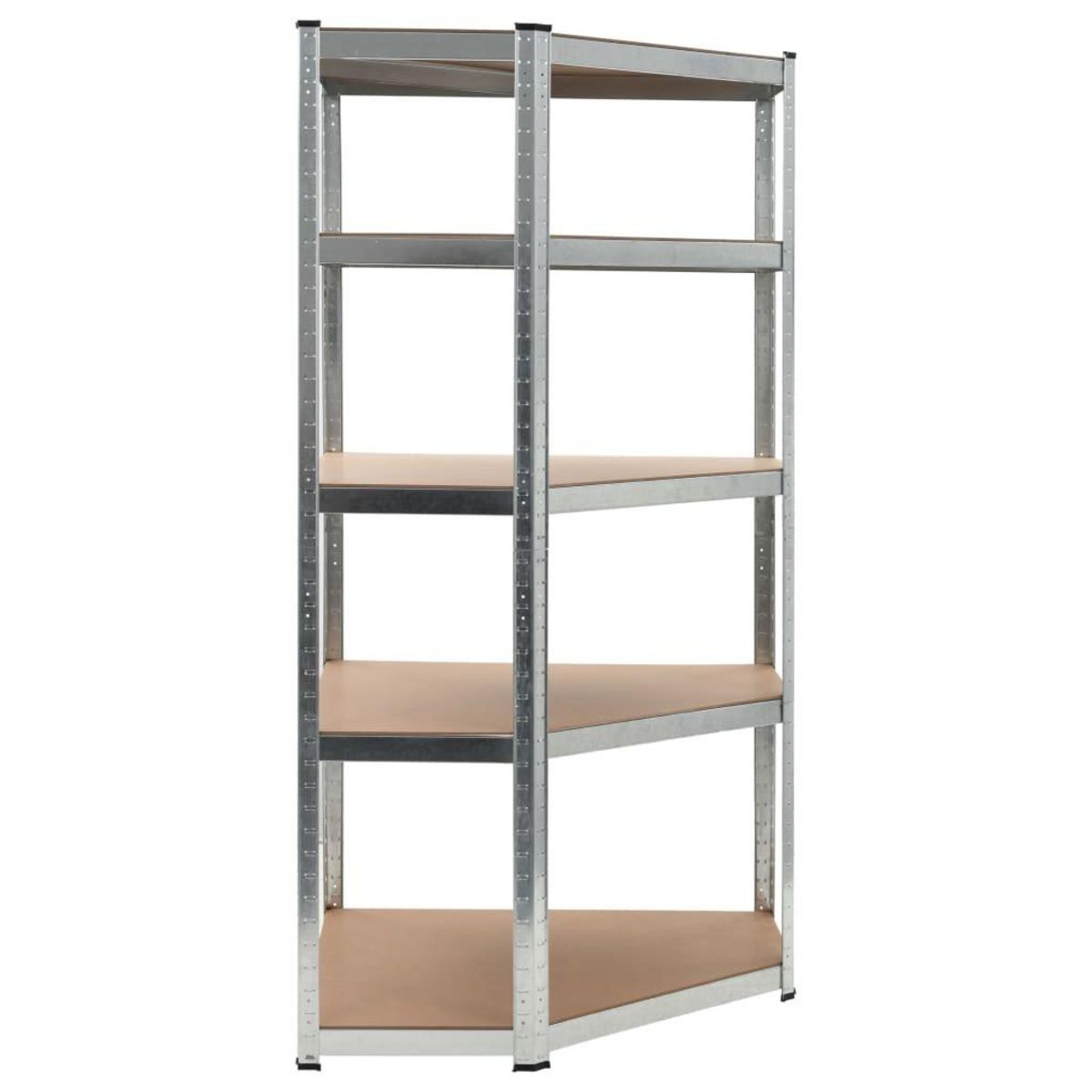 VIDAXL Etagere d'angle a 5 niveaux Argente Acier et bois d'ingenierie