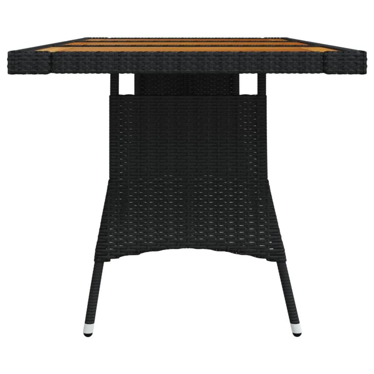VIDAXL Table de jardin Noir 160x70x72 cm Resine tressee et acacia