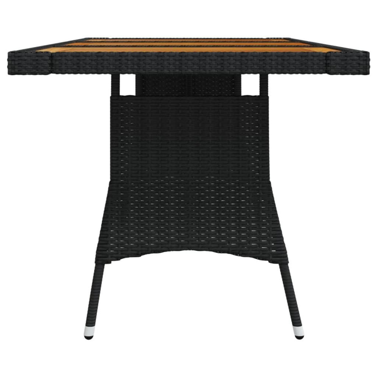 VIDAXL Table de jardin Noir 160x70x72 cm Resine tressee et acacia