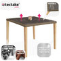 Voir la diapositive 3 : tectake Table en rotin avec cadre en aluminium et bois marron naturel