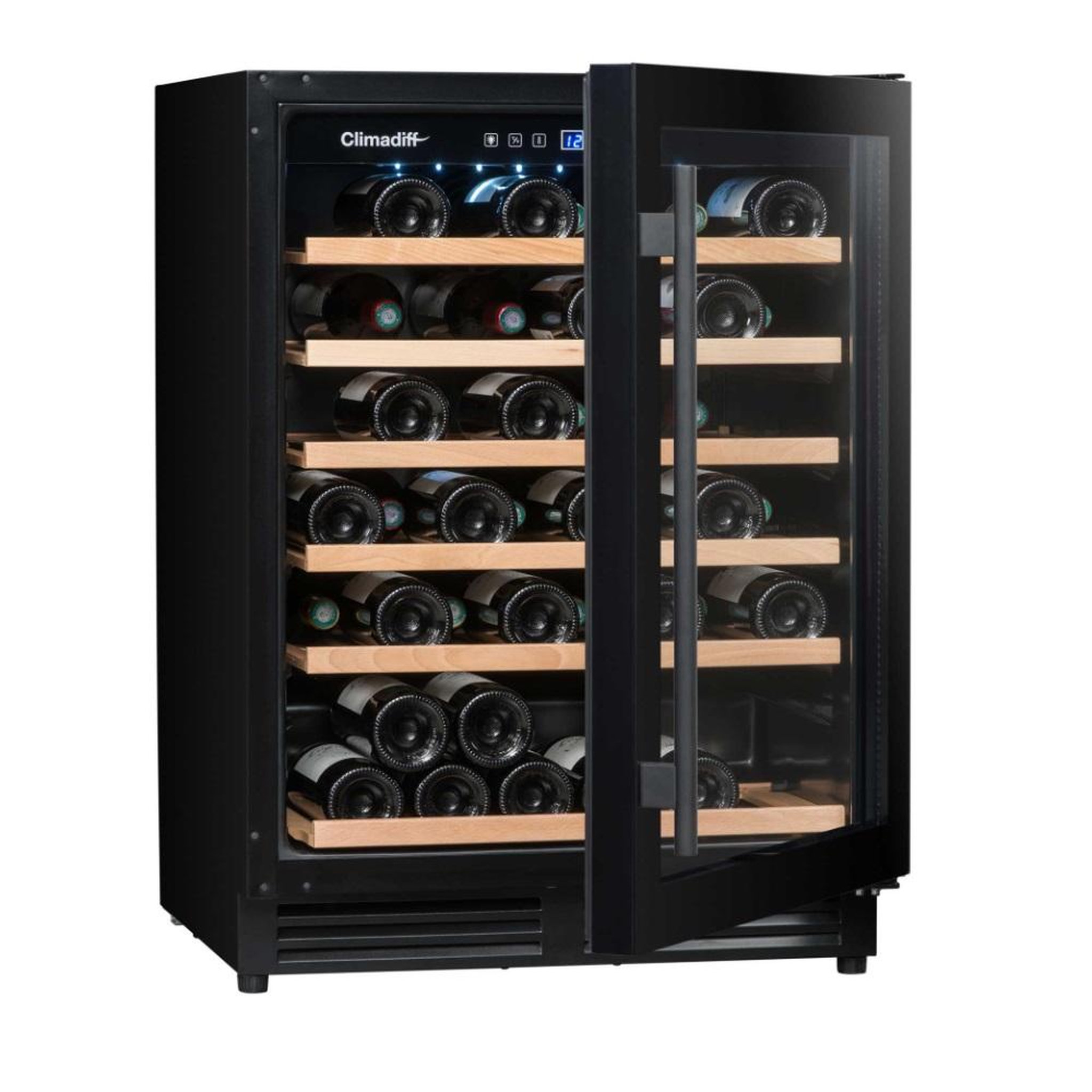 Voir la diapositive 3 : Climadiff Cave à vin de service encastrable 51 bouteilles - CBU51S2B