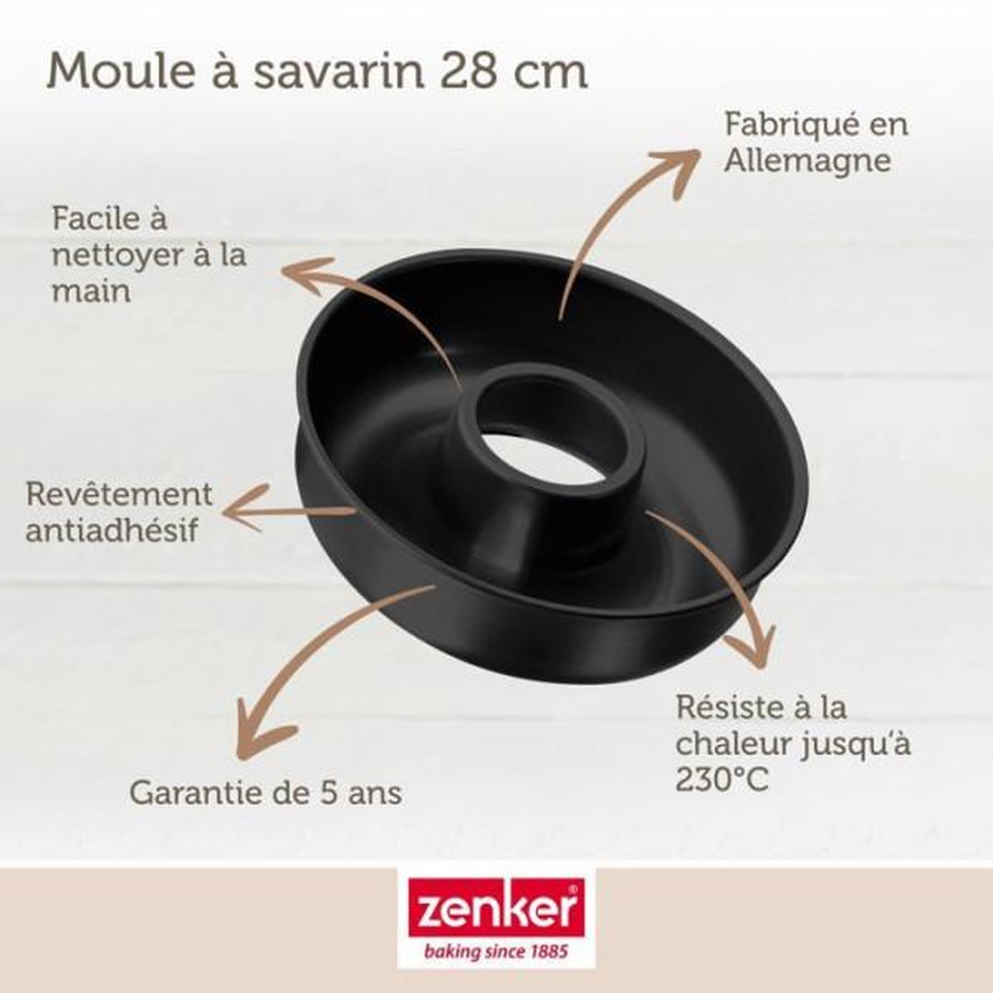 Voir la diapositive 3 : ZENKER Set de moule a cakes et moule a savarins - ZENKER - Black Metallic - 30,5 x 11,5 cm et 28 cm