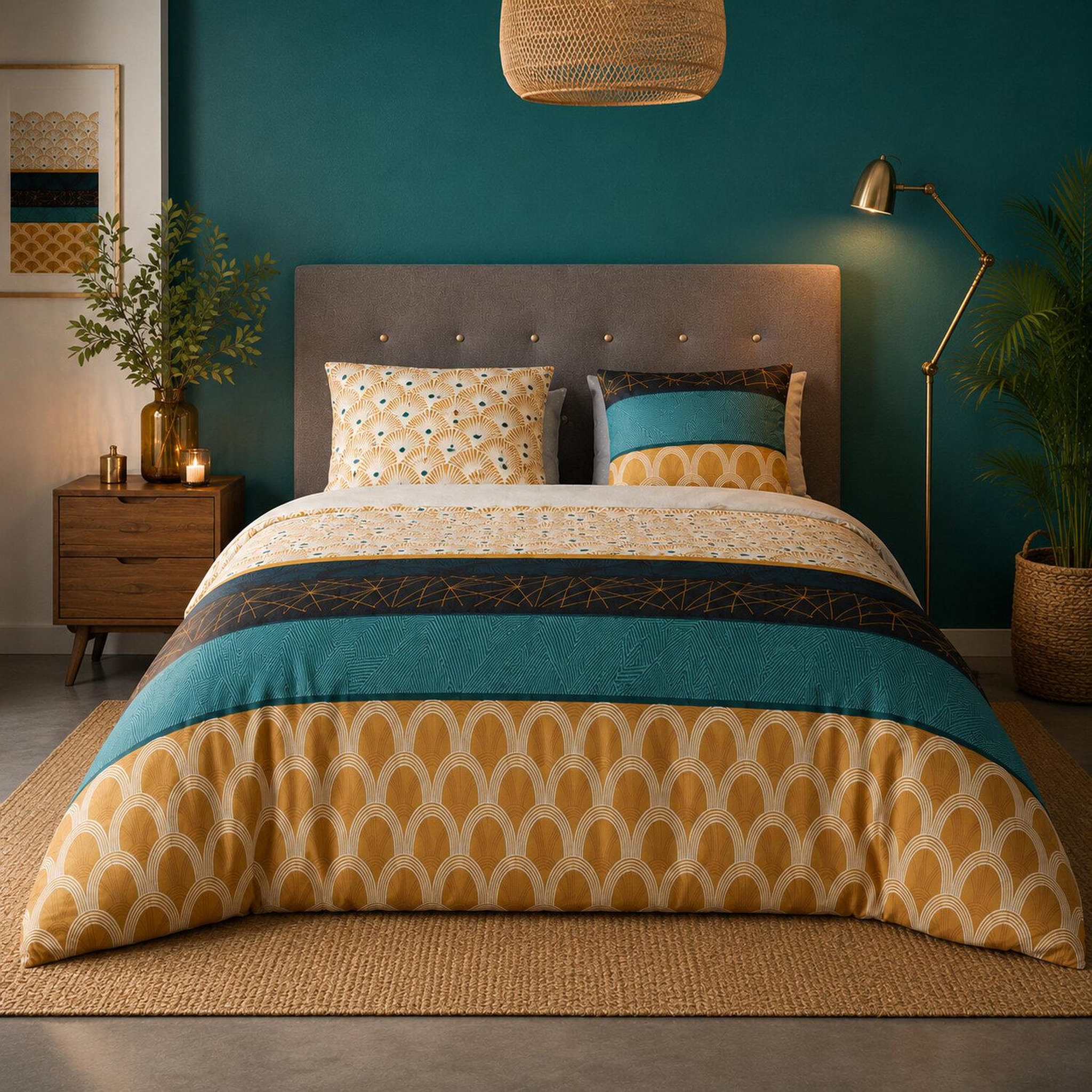 Voir la diapositive 2 : ATELIER DU COTON Parure housse de couette 100% coton 57fils , banguii