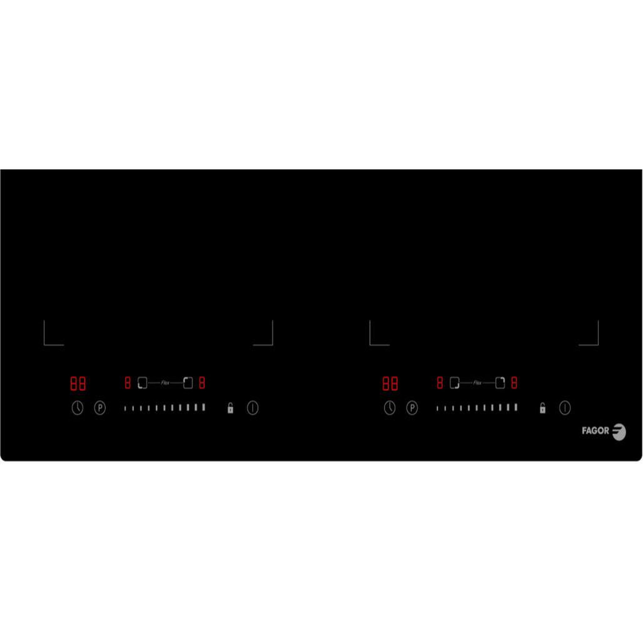 Voir la diapositive 2 : Fagor Table de cuisson à induction 60cm 4 feux 7200w noir - fai3546