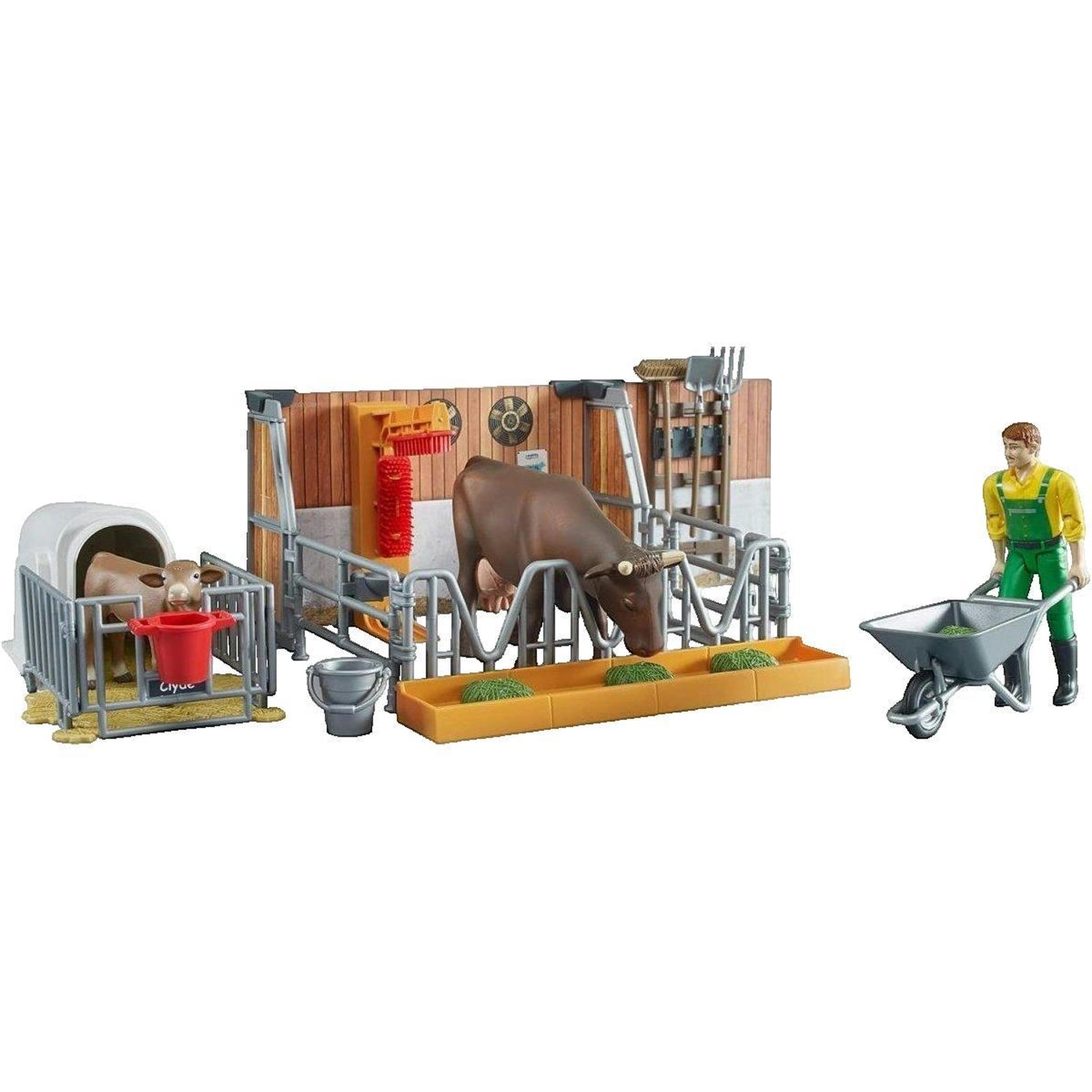 Voir la diapositive 2 : Bruder Set de jeu Bruder Bworld Étable interactive avec vache et veau