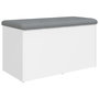Voir la diapositive 2 : VIDAXL Banc de rangement blanc 82x42x45 cm bois d'ingenierie