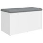 Voir la diapositive 2 : VIDAXL Banc de rangement blanc 82x42x45 cm bois d'ingenierie