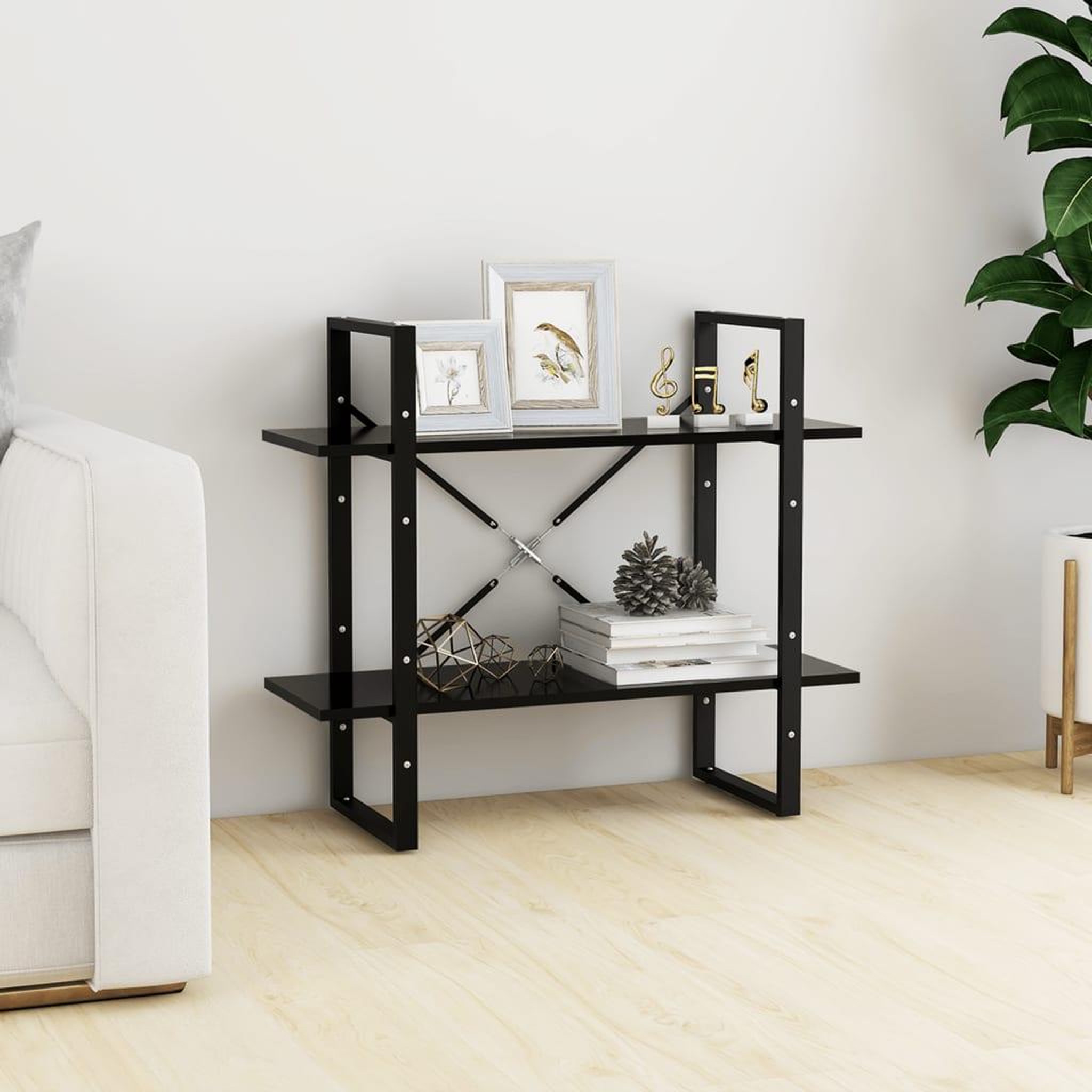 VIDAXL Bibliotheque a 2 niveaux Noir 80x30x70 cm bois d'ingenierie