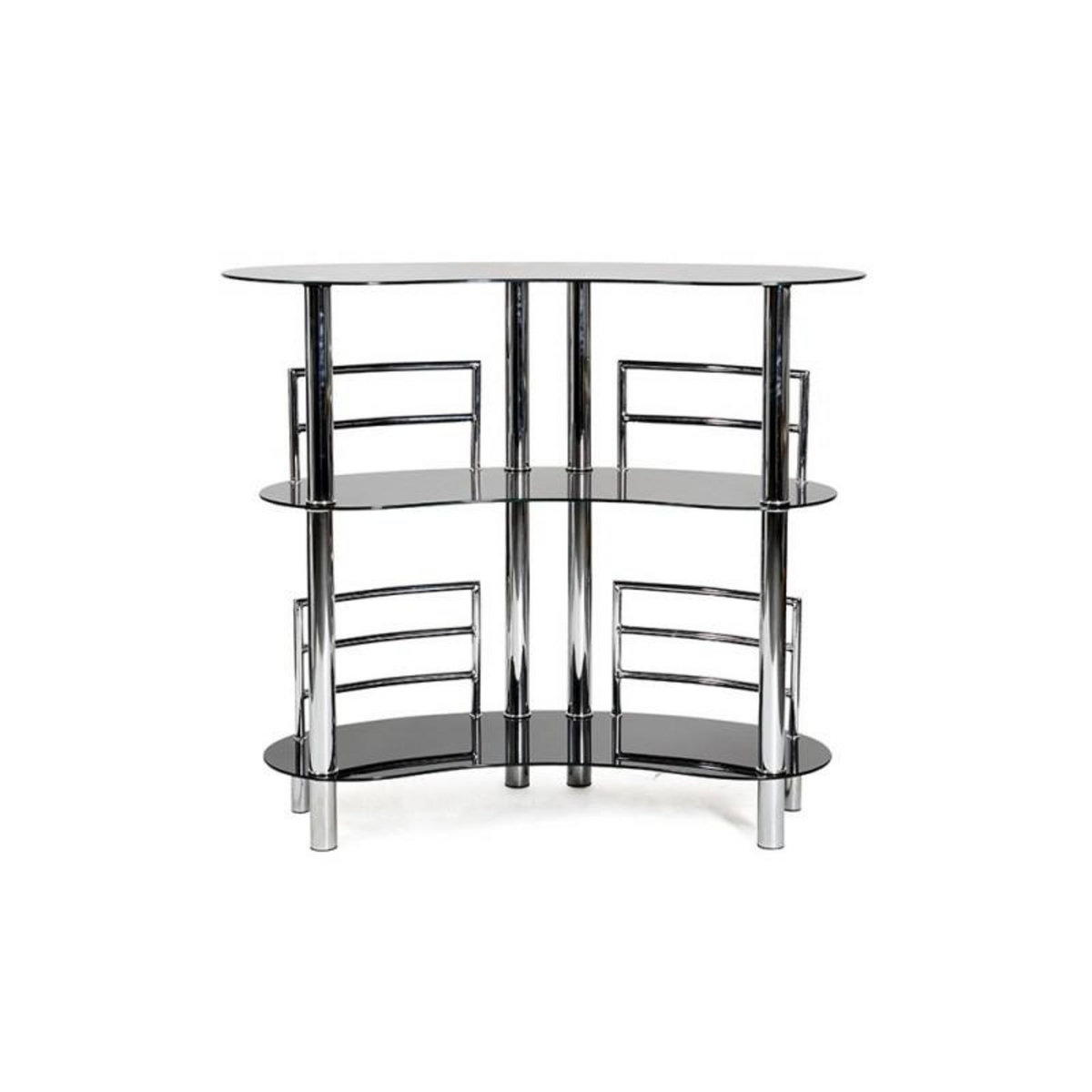 Paris Prix Meuble de Bar en Verre  Serva  120cm Noir