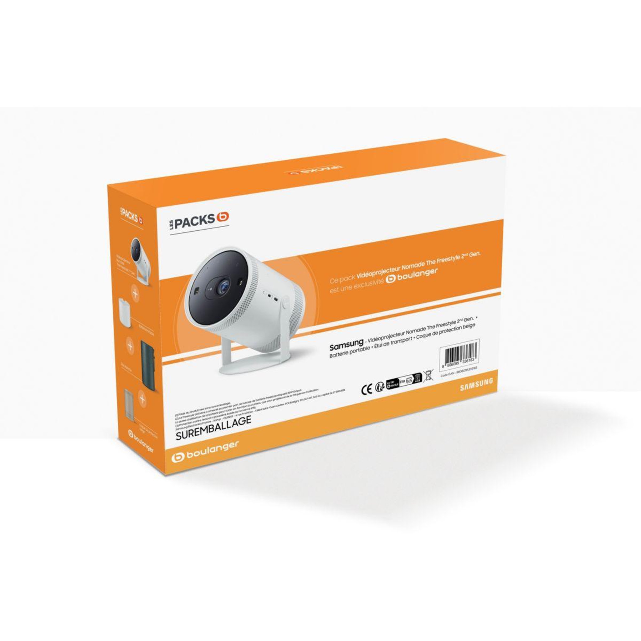 Voir la diapositive 3 : Samsung Mini vidéoprojecteur The Freestyle 2ndgenSP-LFF3+accessoires