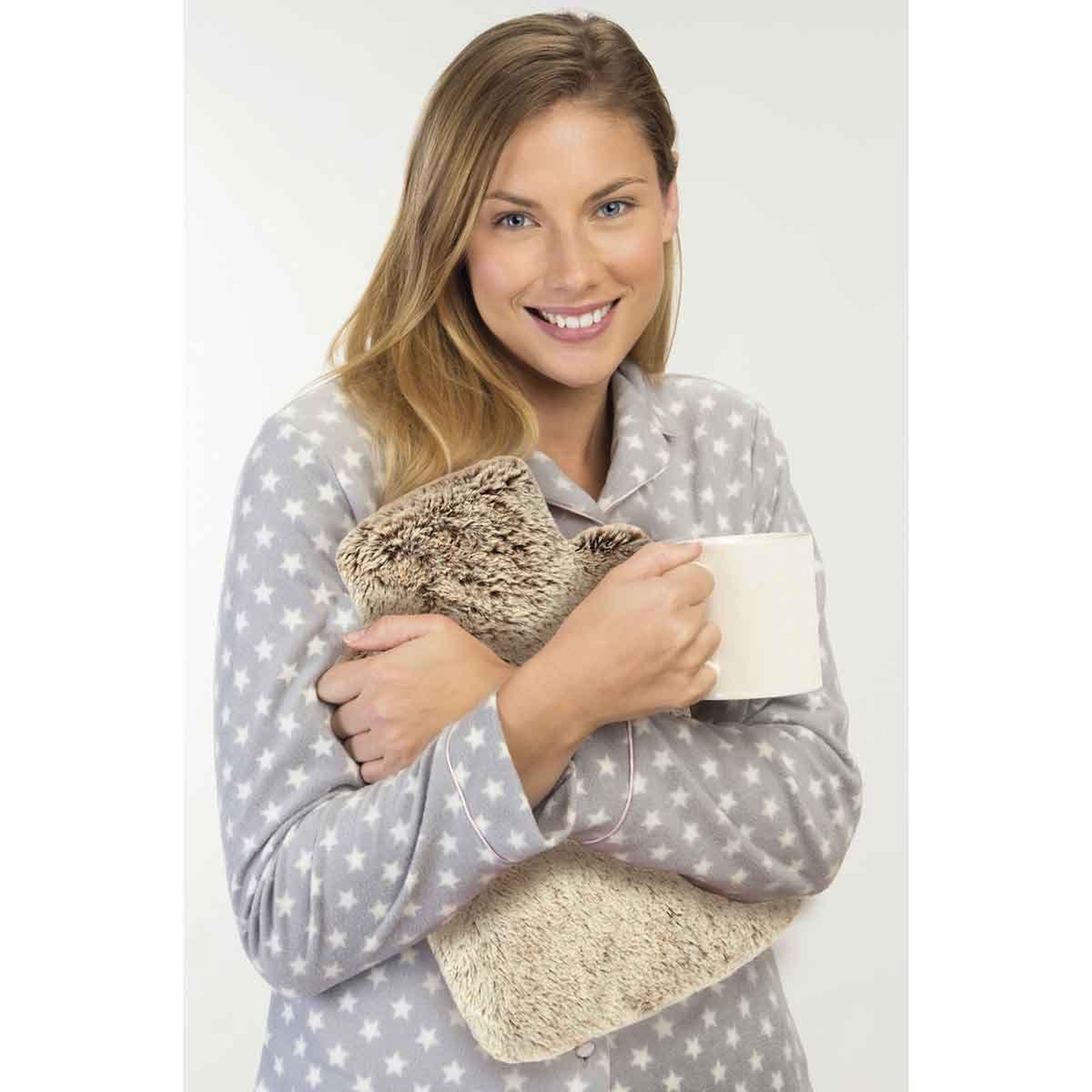 Voir la diapositive 2 : SENSLY Bouillotte déhoussable  micro-ondable  30cm taupe