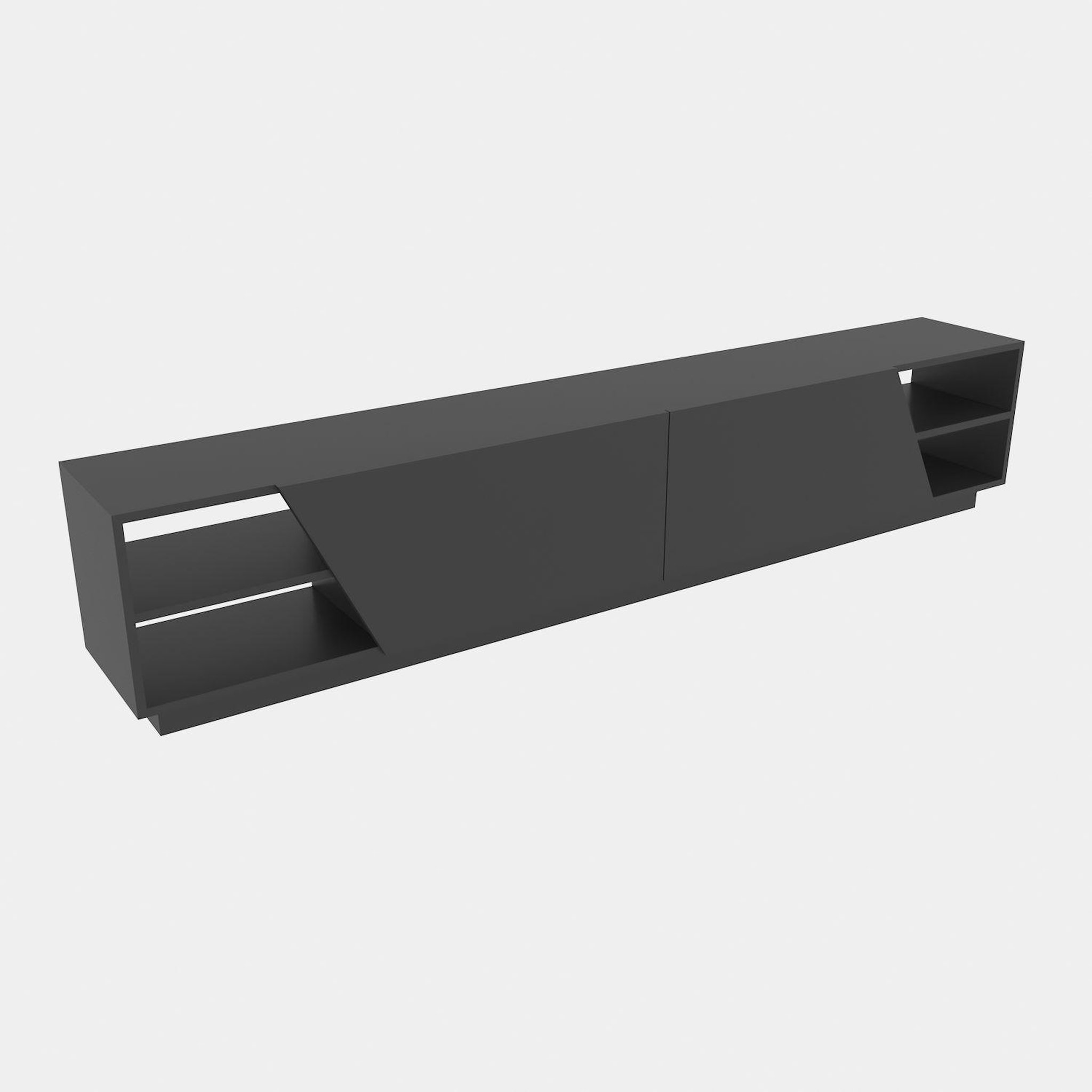 Voir la diapositive 4 : Habitat et Jardin Meuble tv en bois  rhodes  - 240 x 37 x 47 cm - gris anthracite