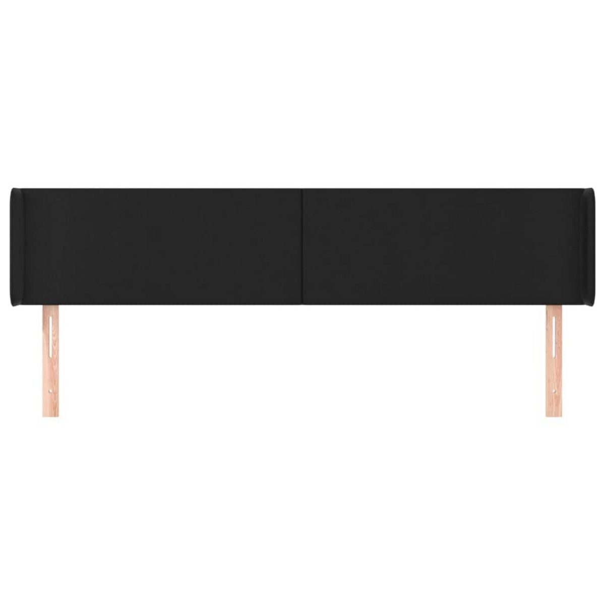 VIDAXL Tete de lit avec oreilles Noir 203x16x78/88 cm Similicuir