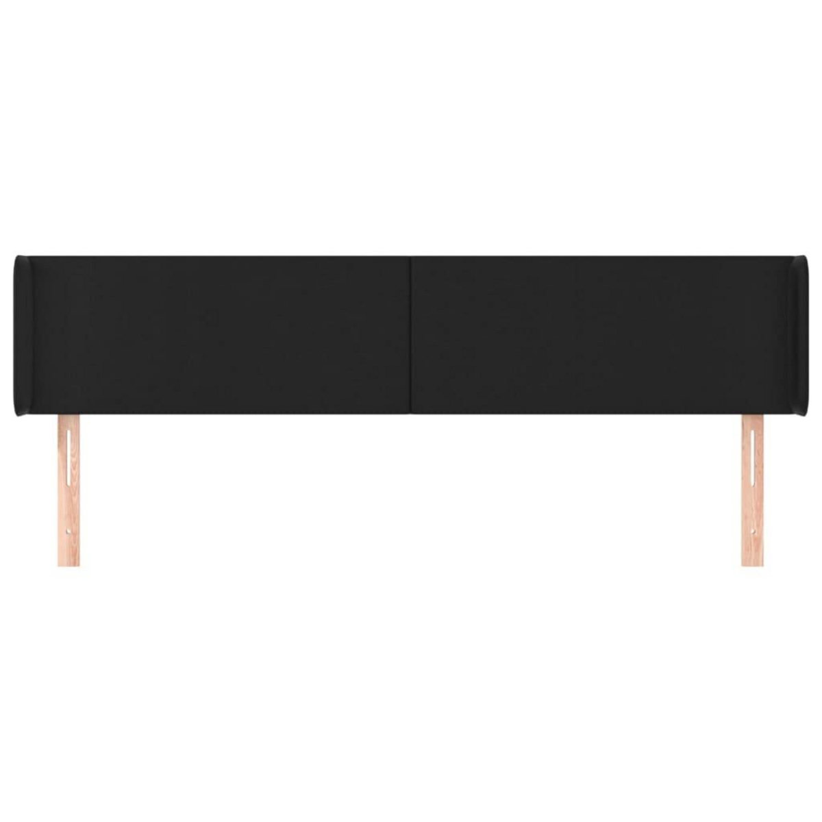 VIDAXL Tete de lit avec oreilles Noir 203x16x78/88 cm Similicuir
