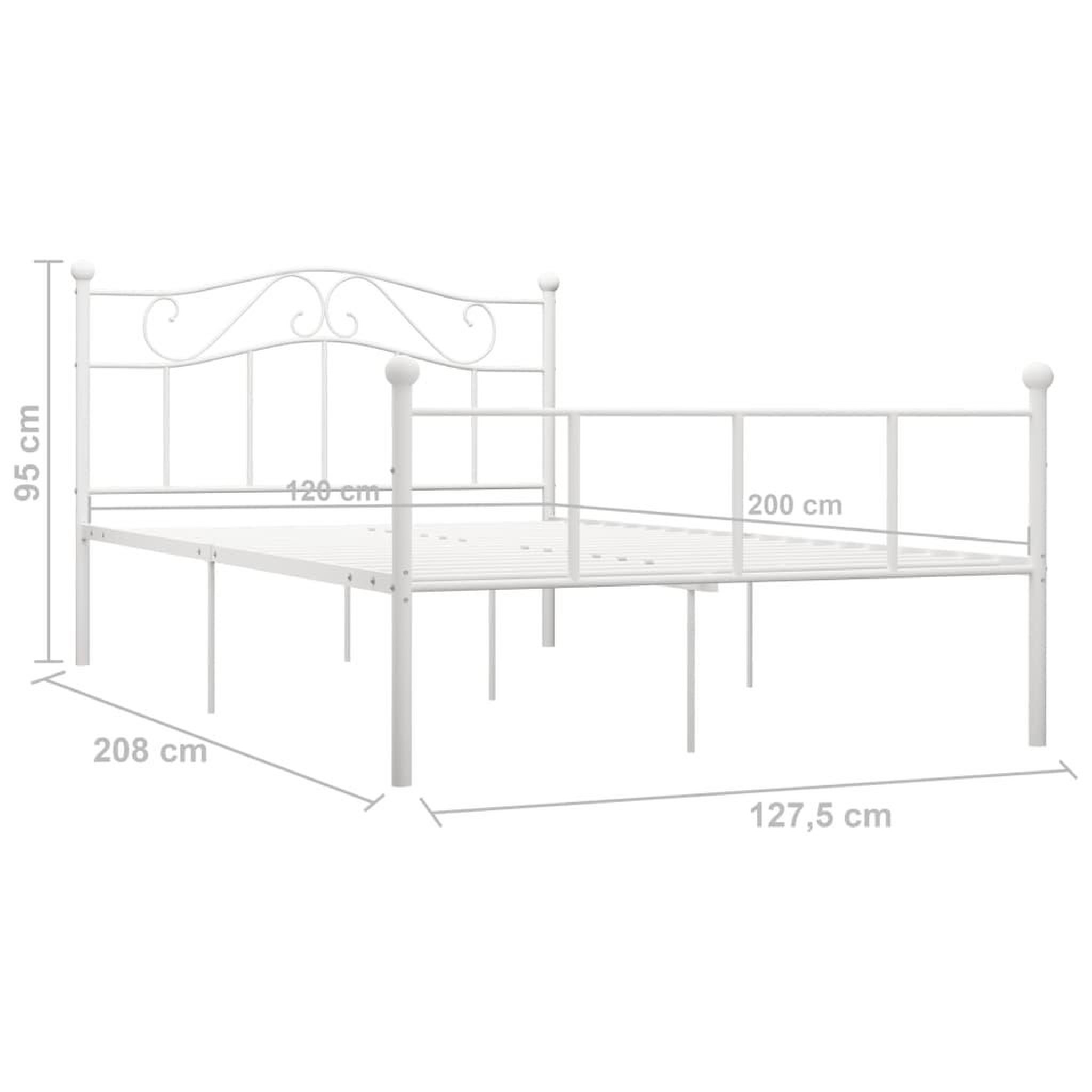 Voir la diapositive 6 : VIDAXL Cadre de lit Blanc Metal 120 x 200 cm
