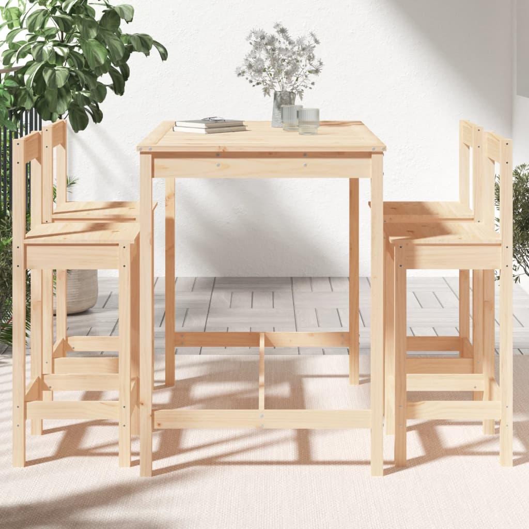Voir la diapositive 3 : VIDAXL Ensemble de bar de jardin 5 pcs bois de pin massif