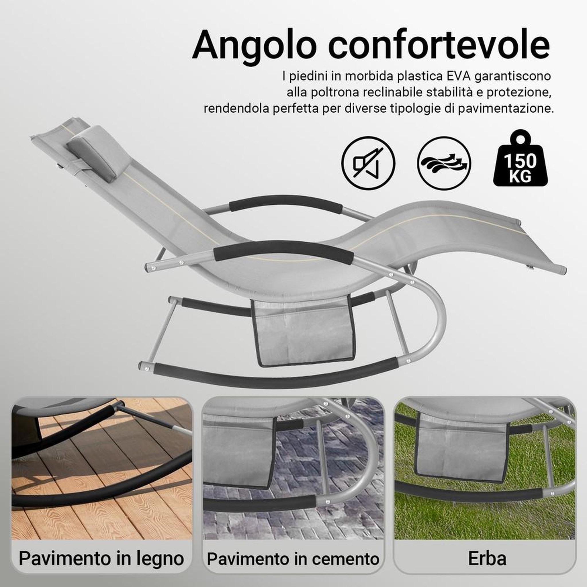Voir la diapositive 5 : SOBUY SoBuy - Lot de 2 chaises à bascule pour jardin - Moderne - OGS28X2