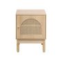 Voir la diapositive 2 : SWEEEK Table de chevet bohème bois et cannage naturel 1 porte 45 x 40 x 60 cm - Judith