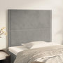 Voir la diapositive 1 : VIDAXL Tetes de lit 2 pcs Gris clair 100x5x78/88 cm Velours