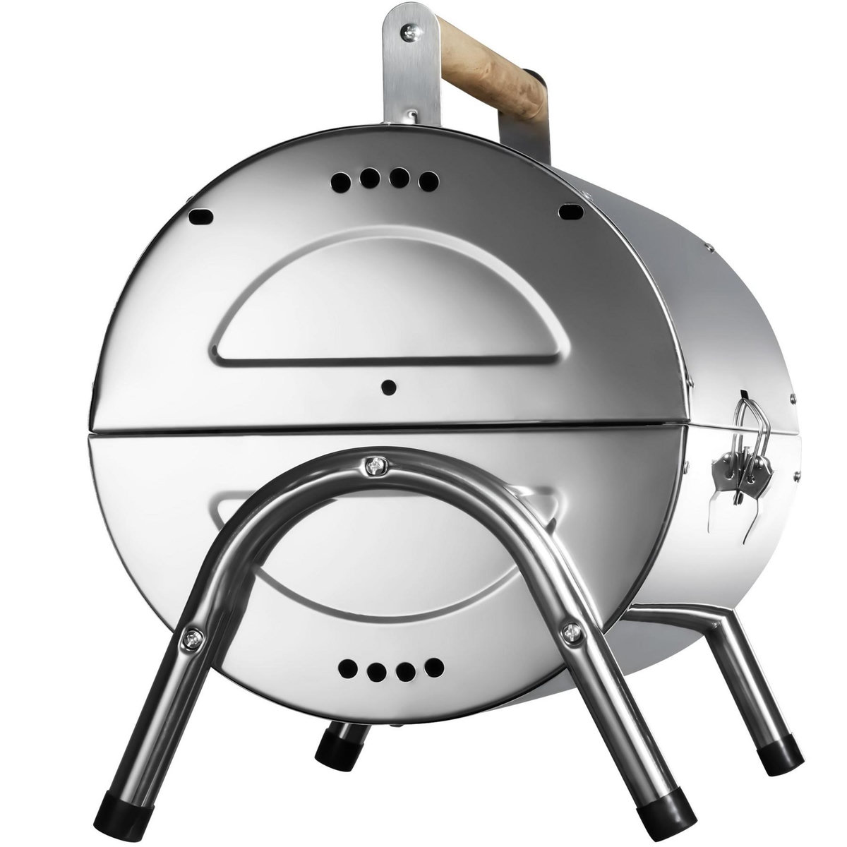 tectake Barbecue portable pliable avec double surface de cuisson argent