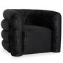 Voir la diapositive 2 : Paris Prix Fauteuil Design Bouclette  Elisa  95cm Noir