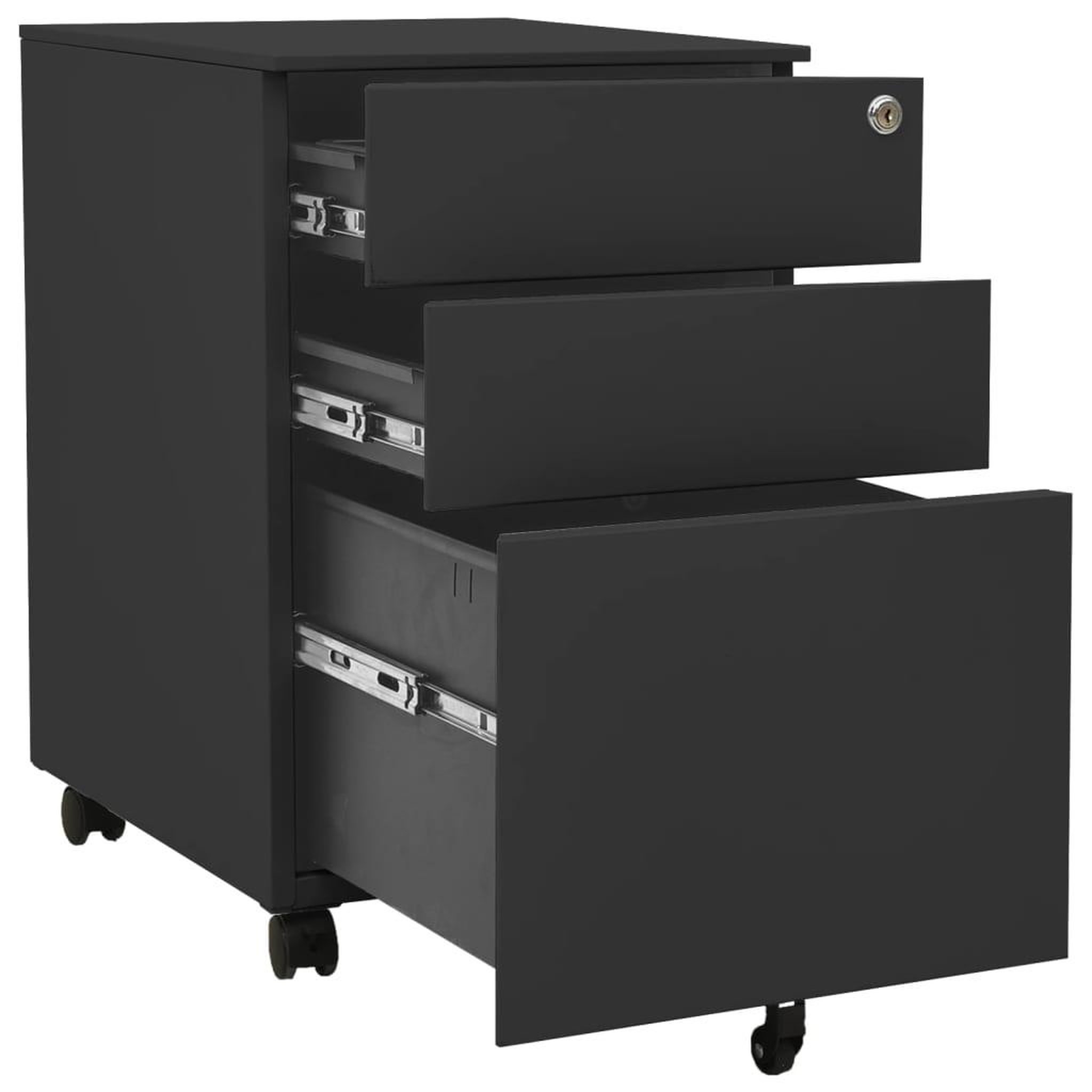 Voir la diapositive 5 : VIDAXL Classeur mobile Anthracite 39x45x60 cm Acier