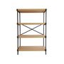 Voir la diapositive 4 : SWEEEK Etagère 4 niveaux industrielle effet frêne et métal - LOFT-   L 80 x l 30 x H 120cm