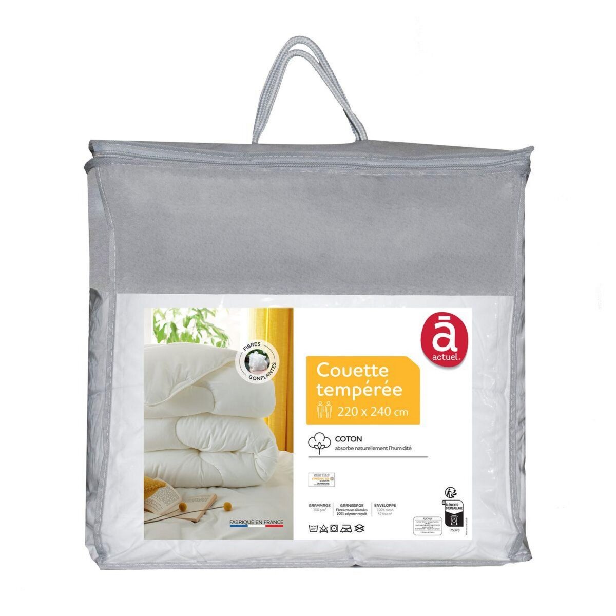 ACTUEL Couette tempérée en coton 57 fils 300g/m² 