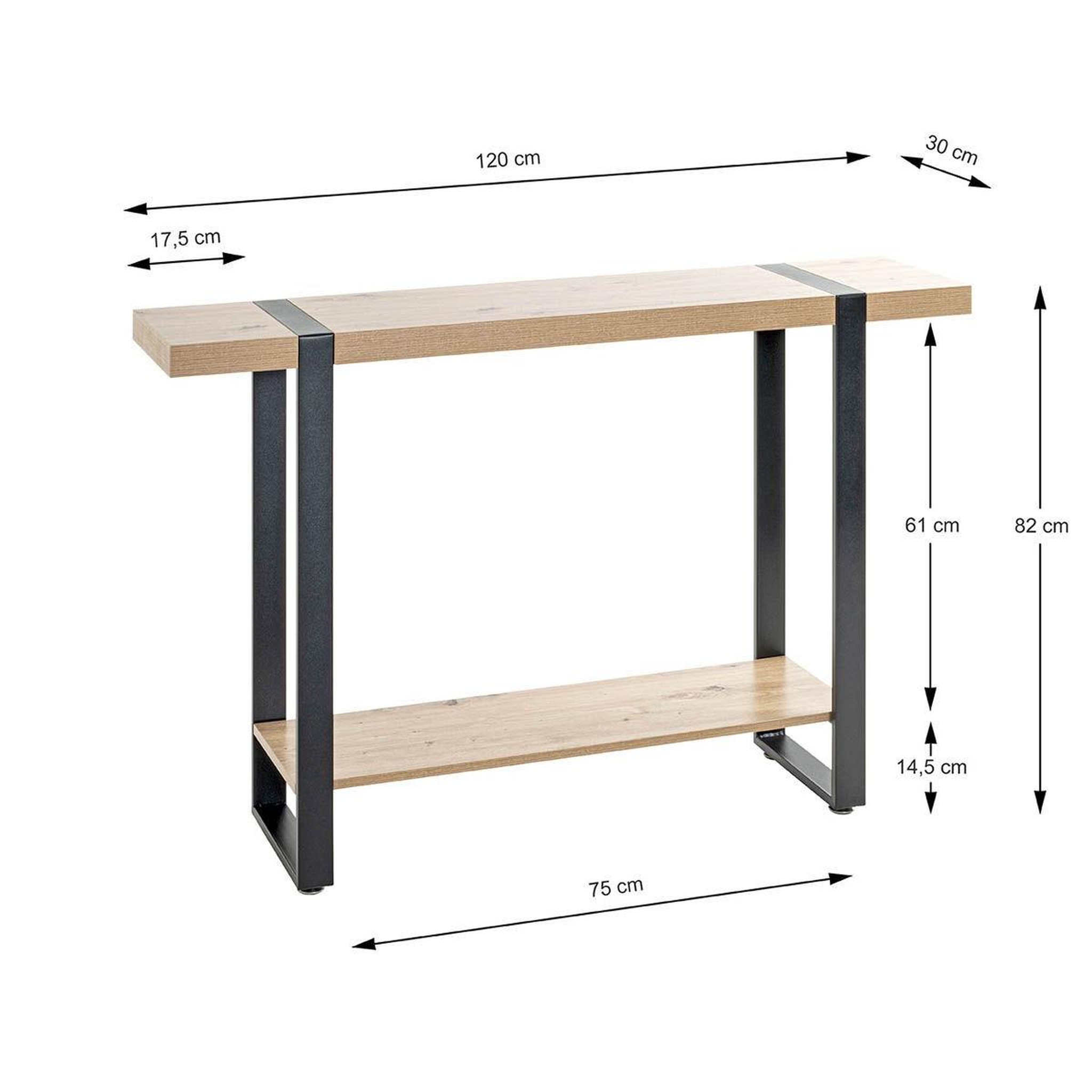 Voir la diapositive 5 : Paris Prix Console design  miranda  120cm chêne & noir