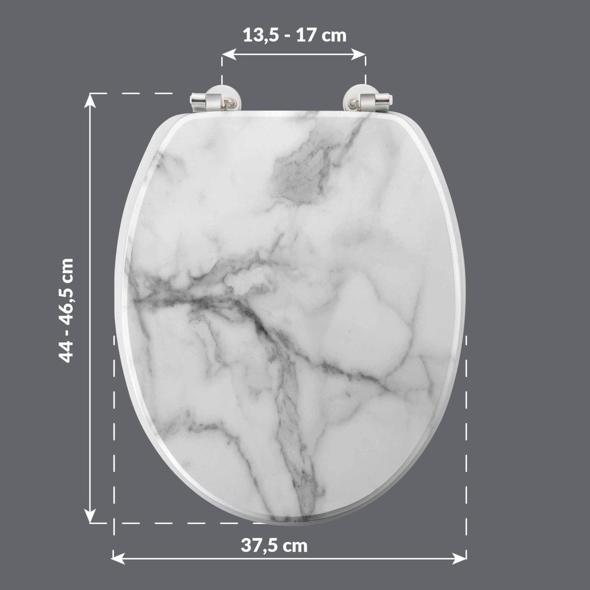 Voir la diapositive 6 : Douceur d'Intérieur Abattant wc imprimé  effet marbre  46cm blanc