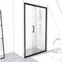 Voir la diapositive 1 : Aurlane Porte de douche coulissante noire 120x200 cm - FACTORY