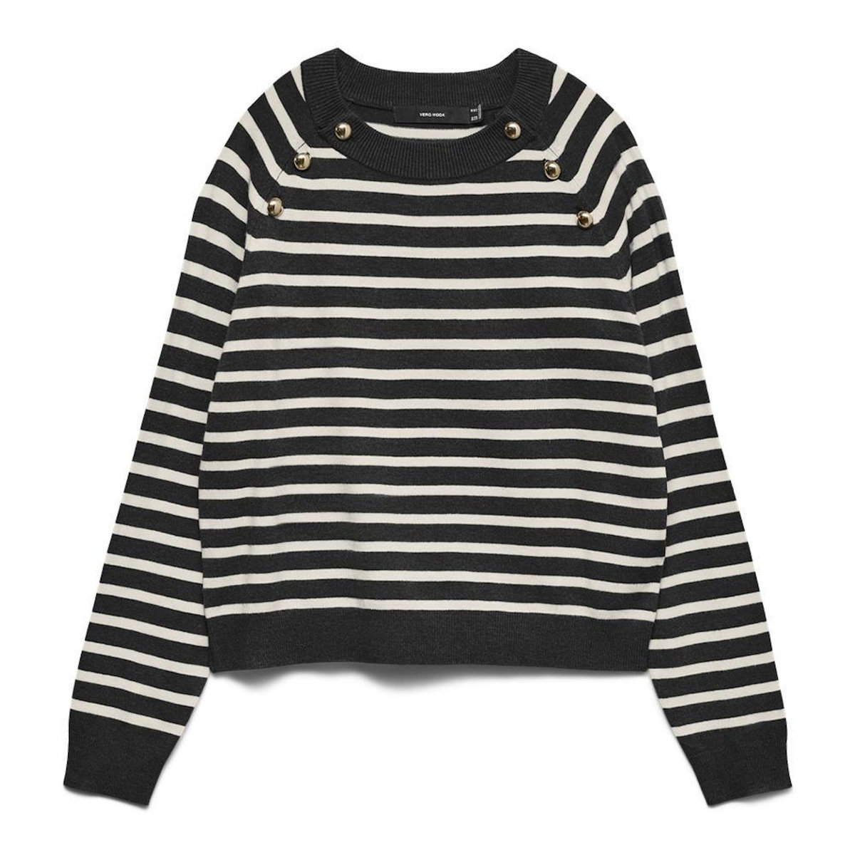 Vero Moda Pull à Rayures /Blanc Femme Vero Moda Happy Button