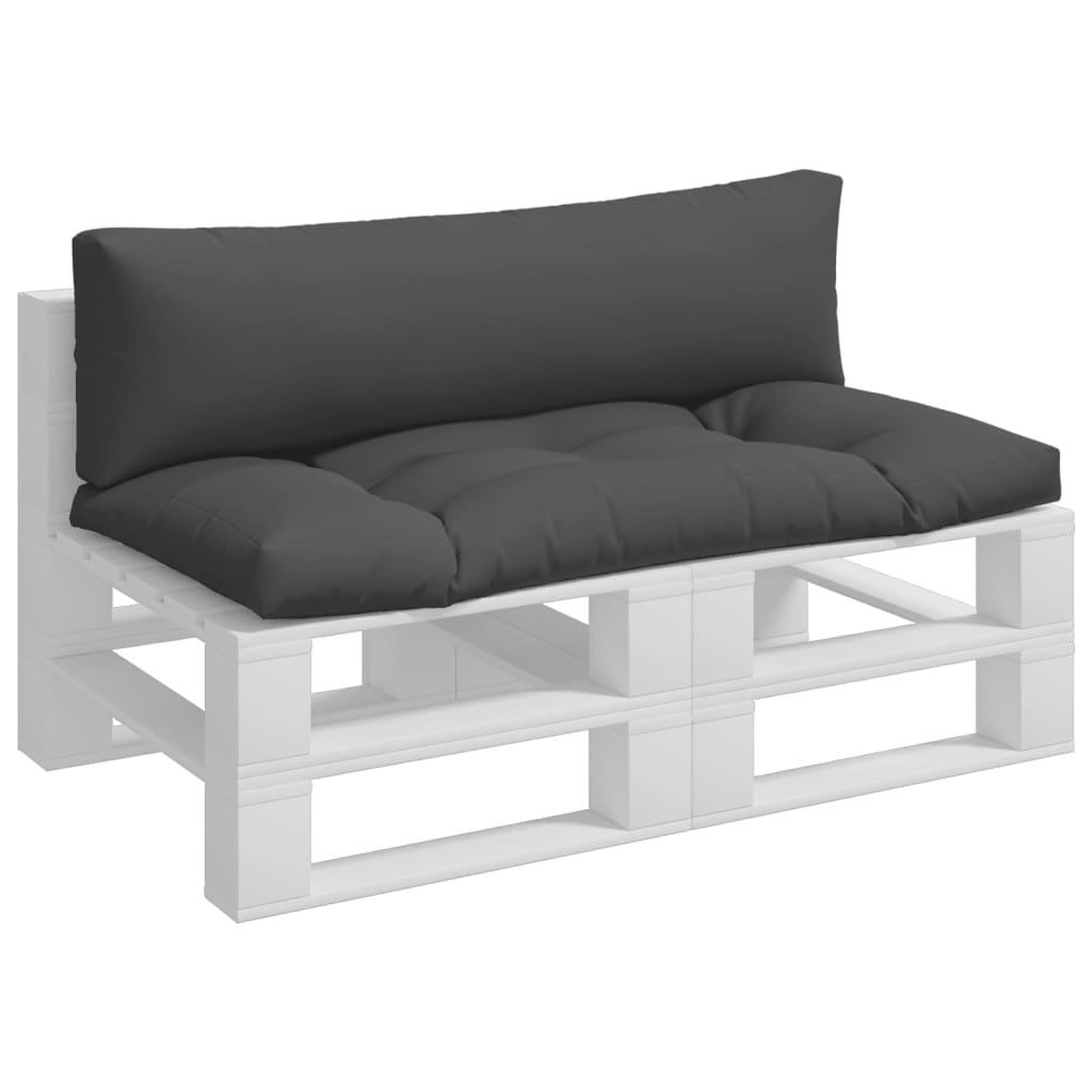 Voir la diapositive 3 : VIDAXL Coussins de palette lot de 2 anthracite tissu