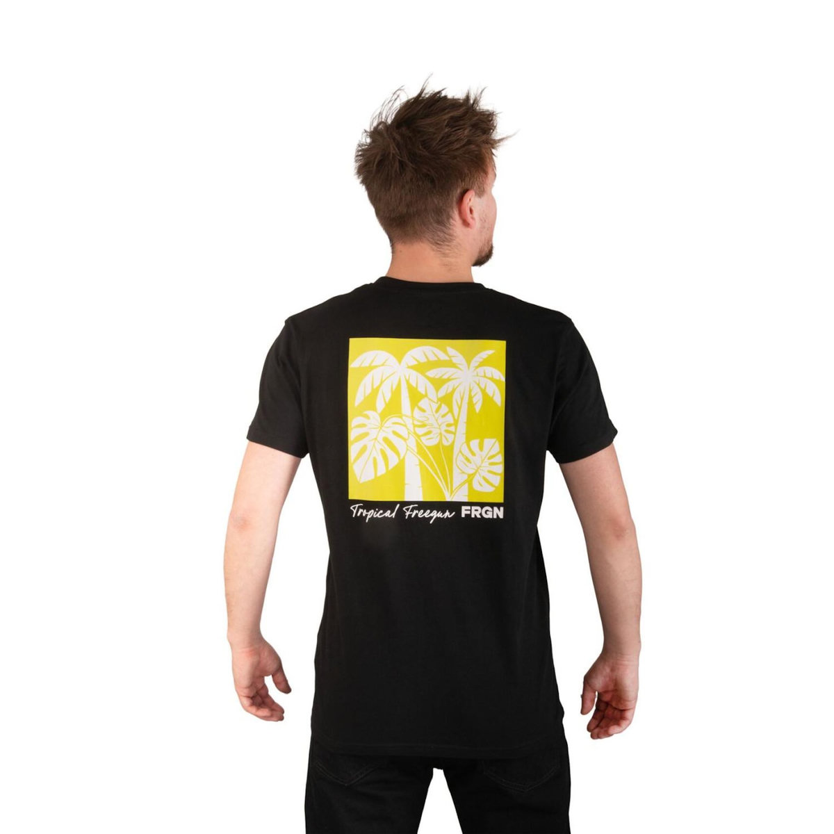 FREEGUN T-shirt homme en coton 140GSM imprimé devant et dos Boris